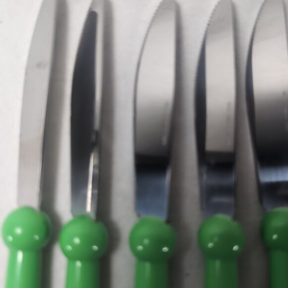 IKEA Grammatik Green 8 Lot Set Vintage Stainless Flatware Cutlery Knives Utensil - Picture 2 of 12